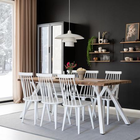 Lana-Lotta 6-hengen ruokailuryhmä, valkoinen/antiikkipetsattu