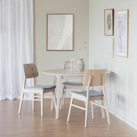 Rowico Home Filippa jatkettava ruokapöytä pyöreä  Ø120-165 cm valkoöljytty tammi