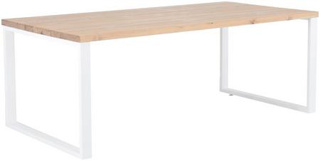 Ruska ruokapöytä 200x100 cm antiikkipetsattu harjattu ja lakattu mänty/valkoinen