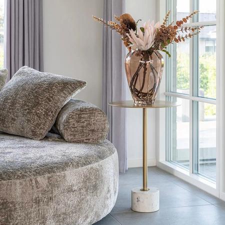 House Nordic Lecco pyöreä sivupöytä Ø41 cm messinki/valkoinen