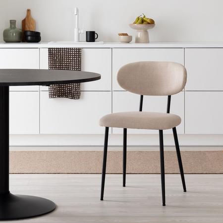 Daniel tuoli vaalea beige basel 24, mustat jalat
