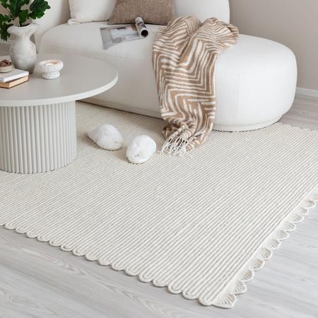 Mooda Pitsi villamatto 80x150 cm valkoinen