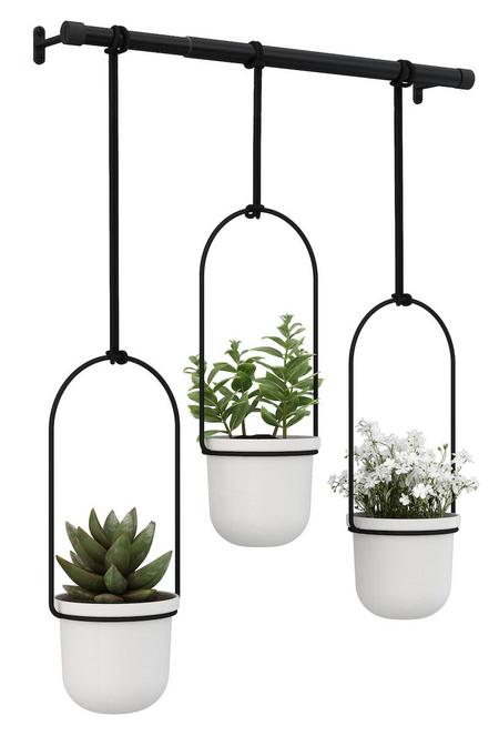 Umbra Triflora roikkuva kukkateline pieni valkoinen/musta