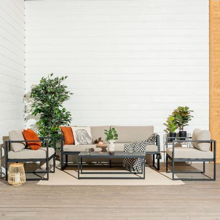 Line sohvaryhmä 3+1+1+sp musta/hiekka