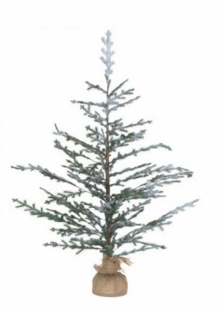 Winteria luminen kuusi juuttiruukussa 90 cm