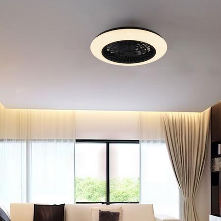 Trio Stralsund LED tuuletinplafondi mattamusta tähtitaivas