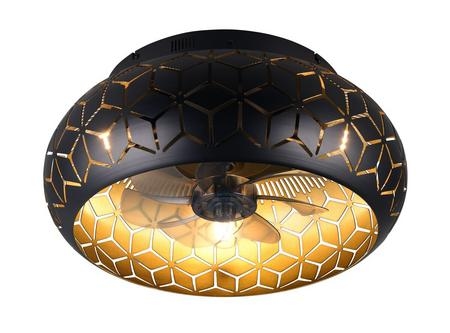 Trio Bidar tuuletinkattovalaisin Ø50 cm mattamusta/kulta