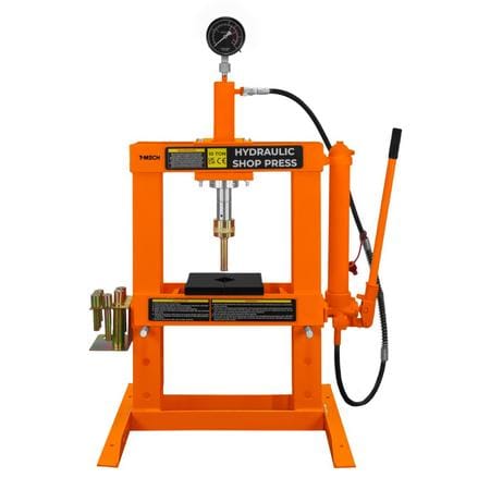 Hydraulinen konepajapuristin mittarilla – 10 tonnia