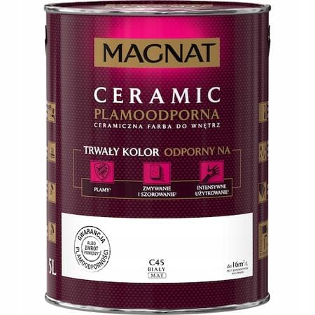 Magnat Ceramic C45 5L likaa hylkivä keraaminen maali, valkoinen