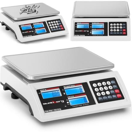 Kaupallinen myymälävaaka, jossa on LCD-näyttö ja RS232-näyttö, 6000 g / 0,1 g
