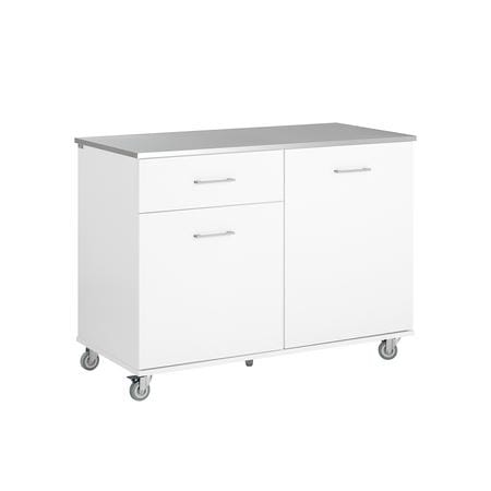 SoBuy Keittiösaareke FKW117-W pyörällinen ekolaatuinen valkoinen 120x56x90cm