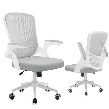 Toimistotuoli N ergonominen säilytystasku selkänojassa taitettavat käsinojat korkeussäädettävä kotitoimistoon harmaa