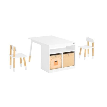 SoBuy Lasten Ekopöytä 90x60x53 cm kestävästä ekologisesta materiaalista luonnonvalkoinen KMB113-W