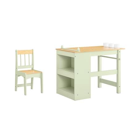 SoBuy Lastenpöytä 80x50x66 cm 2-hyllyinen vihreä KMB60-GR