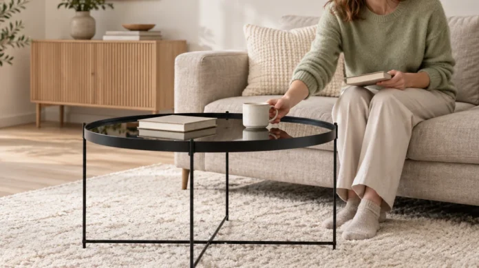 House Nordic Venezia sohvapöytä Ø70 cm musta arvostelu