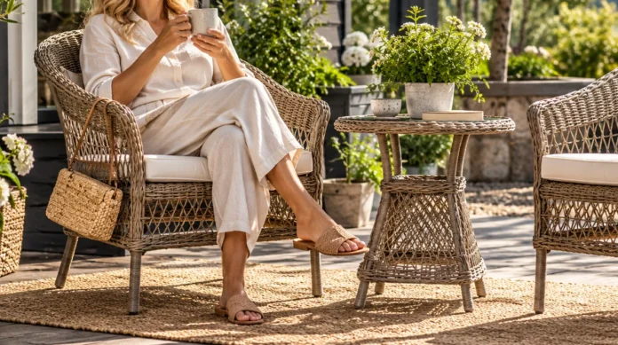 Vilja parvekesetti luonnonväri beige pehmusteet arvostelu