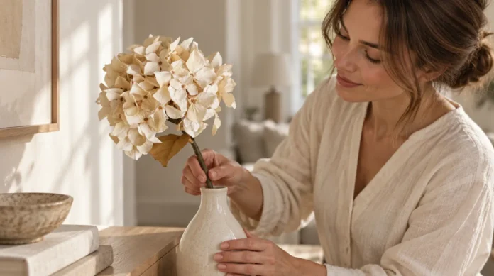Bloomingville Hortensia tekokukka oksa luonnonväri arvostelu
